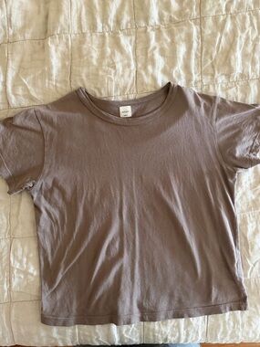 LESET Margot Tee in Taupe Brown Size Small VGUC